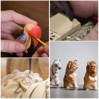 Imagem de Blocos De Madeira Natural De Basswood Para Escultura, 10 a 24 Peças, Madeira Macia Não Acabada Para