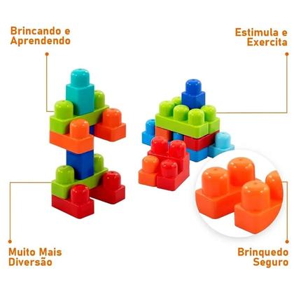 Imagem de Blocos De Monta Bambola Infantil Com 98 Peças Coloridas