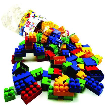 Imagem de Blocos De Montar 100 Peças Blocos Educativos Reiblocks