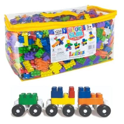 Imagem de Blocos De Montar 1250 Peças Monte Fácil Brinquedo Educativo Didatico Pedagogico