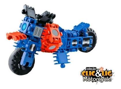 Imagem de Blocos De Montar 47 Peças Moto De Brinquedo Educativo