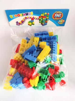 Imagem de Blocos De Montar 96 peças educativos didático infantil - GGB BRINQUEDOS