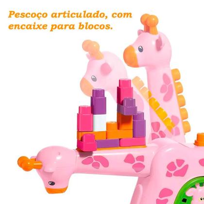 Imagem de Blocos de Montar - Baby Land - Girafa de Atividades - Rosa - Cardoso Toys