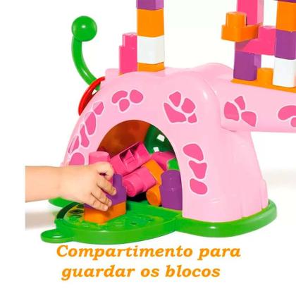 Imagem de Blocos de Montar - Baby Land - Girafa de Atividades - Rosa - Cardoso Toys