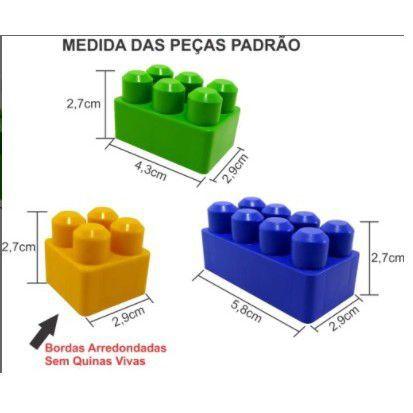 Imagem de Blocos de montar balde educativo 60 peças reiblocks brinquedo educativo