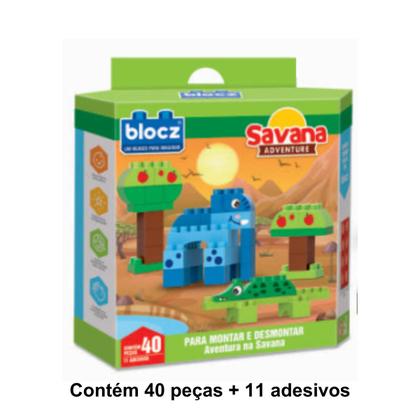 Imagem de Blocos de Montar Blocz 40 peças Didático Infantil Educativo