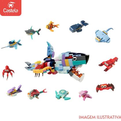 Imagem de Blocos de Montar Capsula de Animais Marinhos Sortido - Castela Brasil