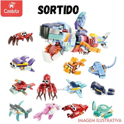 Imagem de Blocos de Montar Capsula de Animais Marinhos Sortido - Castela Brasil