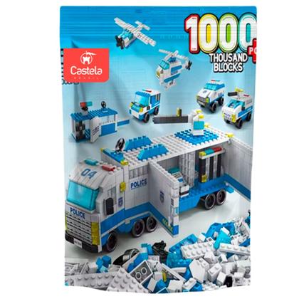Imagem de Blocos de Montar Carro Policial 1000 Peças 6 em 1 Castela