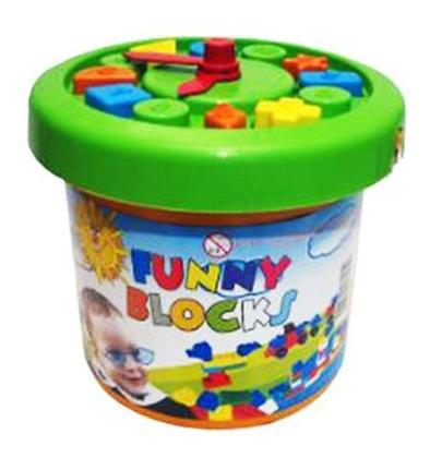 Imagem de Blocos de Montar com Balde 50 Peças Brinquedo Infantil de Encaixar Educativo Criança Oferta 