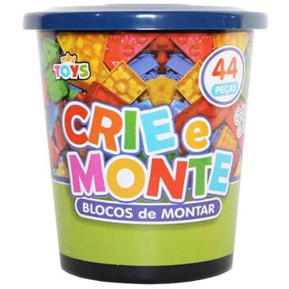 Imagem de Blocos De Montar Crie e Monte Pote Com 44 Peças - Mini Toys