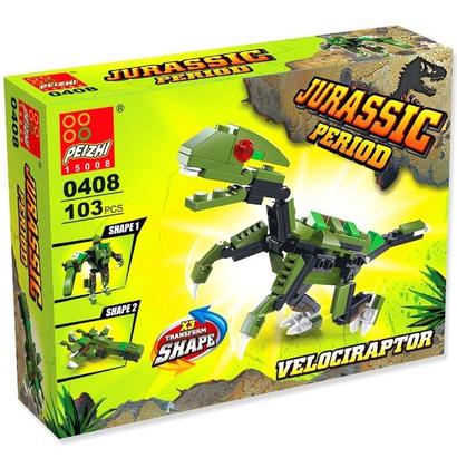 Imagem de Blocos De Montar Cyber Dino Brinquedo Infantil- Velociraptor