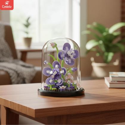 Imagem de Blocos de Montar Decorativos Flor Violeta-Africana na Cúpula - Castela