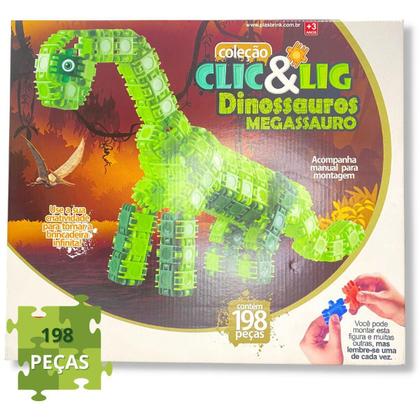 Imagem de Blocos De Montar Dinossauro Brinquedo Infantil Clic E Lig