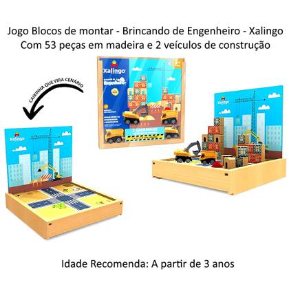 Imagem de Blocos de Montar Engenheiro Construtor c/ 2 Carrinhos 53 pçs