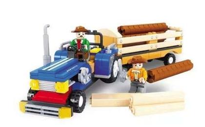 Imagem de Blocos De Montar Fazenda Transporte de Madeiras 220 Peças