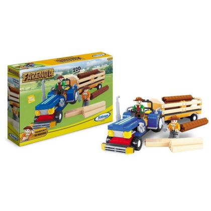 Imagem de Blocos De Montar Fazenda Transporte de Madeiras 220 Peças