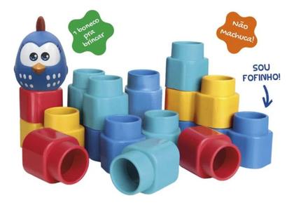 Imagem de Blocos De Montar Fofos Da Mini Galinha Pintadinha Imaginativo Infantil 15 Peças Didática Atóxicas