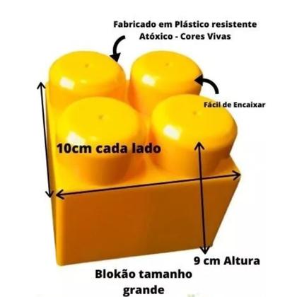 Imagem de Blocos De Montar Gigante Brinquedo Infantil Didatico Pedagogico Bebê Coloridos