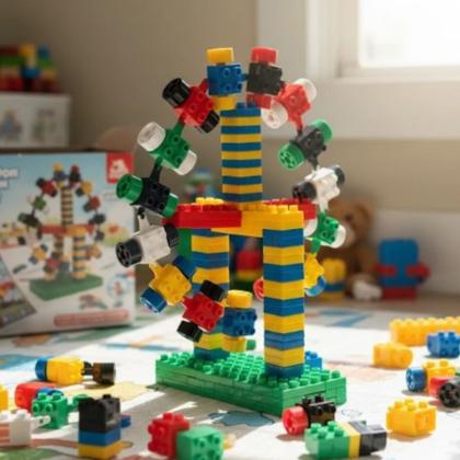 Imagem de Blocos de Montar Infantil Educativo Happy Blocs com 100pçs