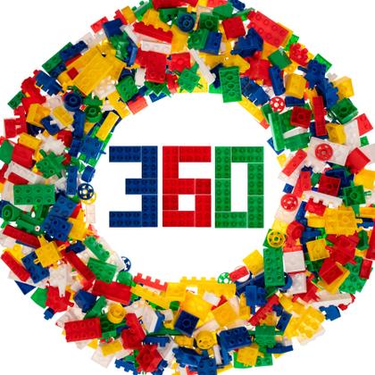 Imagem de Blocos de Montar Infantil Happy Blocs Bolsa com 360pçs Educativas
