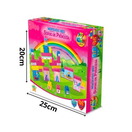 Imagem de Blocos de Montar Infantil Menina 48 Peças + Mola Maluca Brinquedo