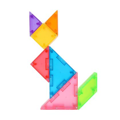 Imagem de Blocos De Montar Magnético Tangram Formas Geometricas Jogo Escolar Pedagógico Brinquedo Educativo Infantil