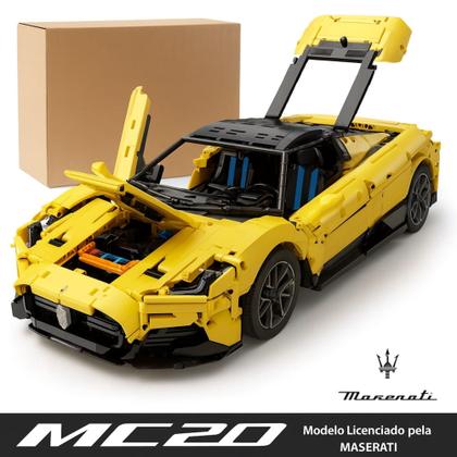 Imagem de Blocos de montar maserati mc20 3400 peças marca rastar com motorização e controle remoto