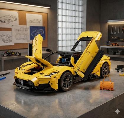 Imagem de Blocos de montar maserati mc20 3400 peças marca rastar com motorização e controle remoto