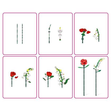 Imagem de Blocos De Montar Max Premium Flowers - Rosa 204 Pçs