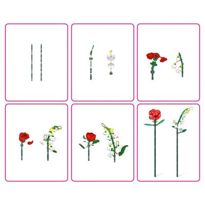 Imagem de Blocos de Montar Max Premium Flowers Rosa Candide 26002