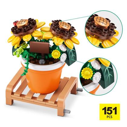 Blocos de Montar Max Premium Garden - Girassol 151 pçs