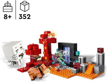 Blocos de Montar - Minecraft Emboscada do Portal do Nether LEGO DO BRASIL Imagem de Blocos de Montar - Minecraft Emboscada do Portal do Nether LEGO DO BRASIL