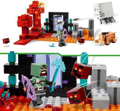 Blocos de Montar - Minecraft Emboscada do Portal do Nether LEGO DO BRASIL Imagem de Blocos de Montar - Minecraft Emboscada do Portal do Nether LEGO DO BRASIL
