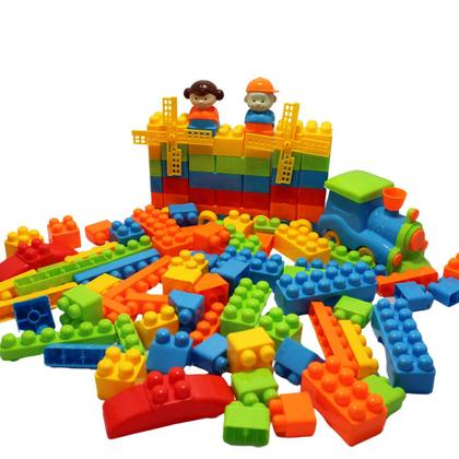 Imagem de Blocos De Montar Para Encaixar e Brincar 120 Peças Infantil