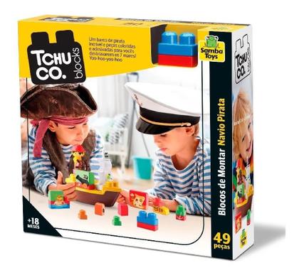 Imagem de Blocos De Montar Tchuco Navio Pirata Com 49 Peças Samba Toys 247