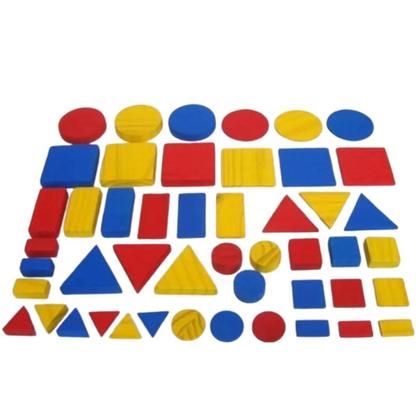 Imagem de Blocos Lógicos em MDF 48 Peças Jogos Educativos
