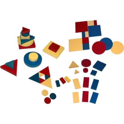 Imagem de Blocos Lógicos em MDF 48 Peças Jogos Educativos
