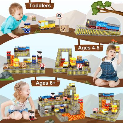 Imagem de Blocos magnéticos Coodoo Build Mine Magnet World Train Track S