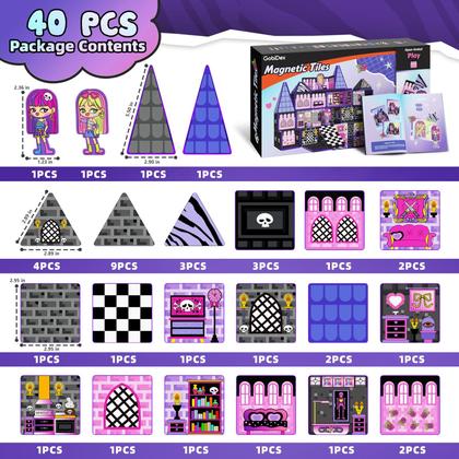 Imagem de Blocos magnéticos Doll House Building Toys GoBidex 40 unidades