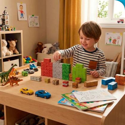 Imagem de Blocos Magnéticos Infantil Montagem 3D