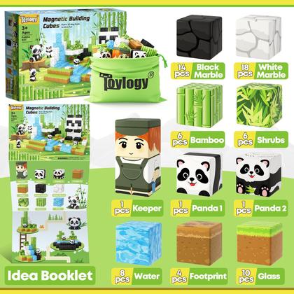 Imagem de Blocos magnéticos Toylogy Build Mine Magnet World Panda Edition