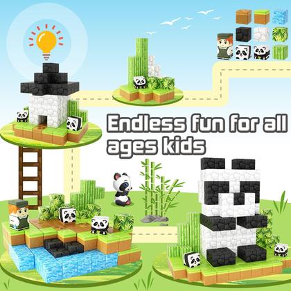 Imagem de Blocos magnéticos Toylogy Build Mine Magnet World Panda Edition