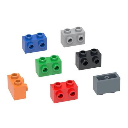Imagem de Blocos Moc Color 1x2 Com Espigões Laterais 122 Peças Compatíveis Com Brinquedos De Montar Para