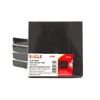 Imagem de Blocos Recado Adesivo Preto Post it C/100fls