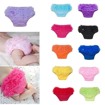 Imagem de Bloomers de Algodão com Babados para Bebês - 10 Cores - Shorts Tutu