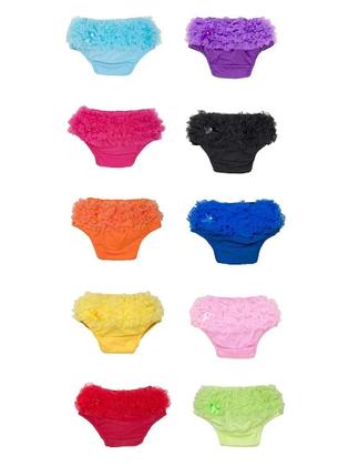 Imagem de Bloomers de Algodão com Babados para Bebês - 10 Cores - Shorts Tutu