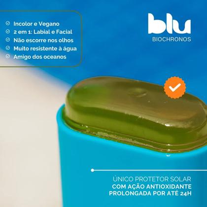 Imagem de Blu Biochronos - Protetor Solar Facial e Labial Em Bastão 15G Fps40 Incolor