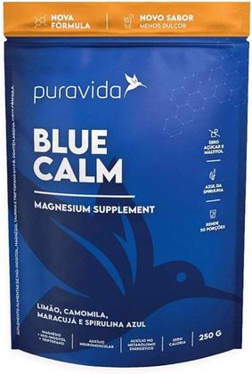 Imagem de Blue calm 2.0 250g pacote  magnésio + inositol + triptofano + taurina + spirulina azul