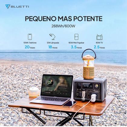 Imagem de Bluetti EB3A Gerador de Energia Portátil, Bateria LiFePO4 de 268Wh com 1 Tomada CA de 120V 220V 600W para Falta de Energia, Carregamento Rápido